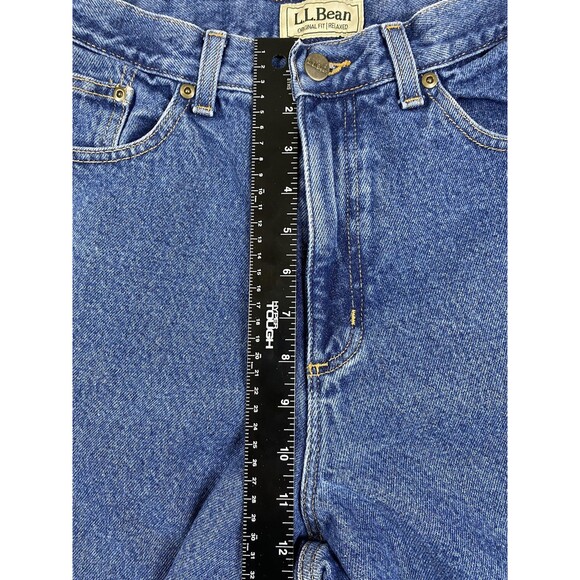 LL Bean Jeans Womens 12 Medium Blue Original Fit Relaxed Flannel Lined Plaid - Picture 5 of 12